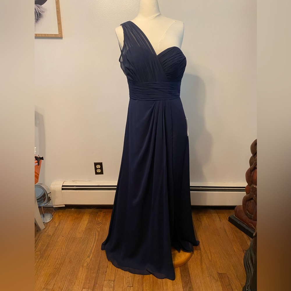 Bill Levkoff one shoulder bridesmaids dress